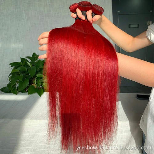 Wholesale Colored Brazilian Human Hair Bundles, Red Bone Straight Human Hair Extension, Blonde Colorful Human Hair Vendors
